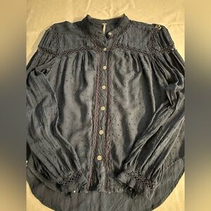 Free People Dark Teal Blouse size XS
